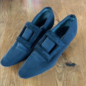 Philippe Model Sz 39.5 Black Academia Textile & Leather Heels Witchy Unique